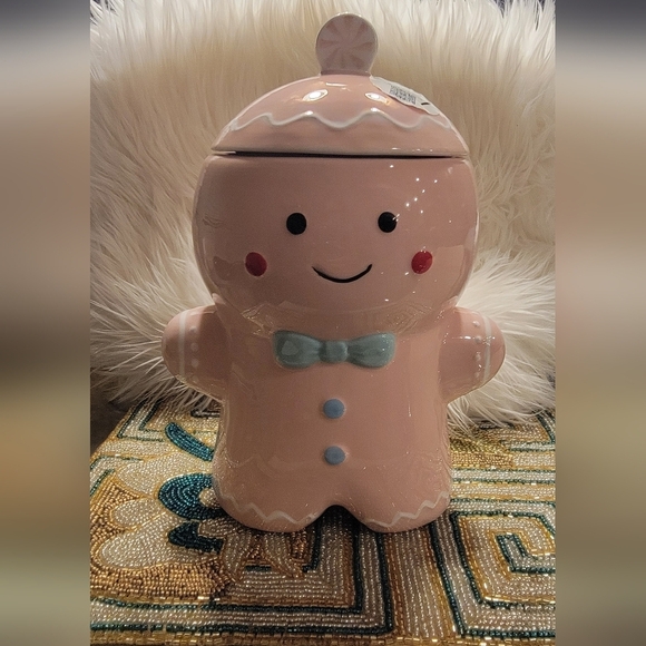 🍪 Tik Tok Viral Lang Pink Peppermint Gingerbread Girl Cookie Jar 🍪 - Picture 8 of 12